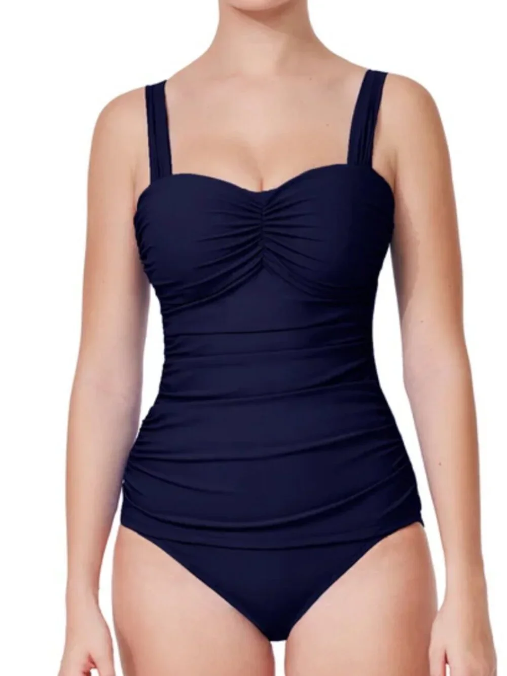 Profile by Gottex Tutti Frutti Underwire G-Cup Tankini Top Navy Swim Sz 34D NWT